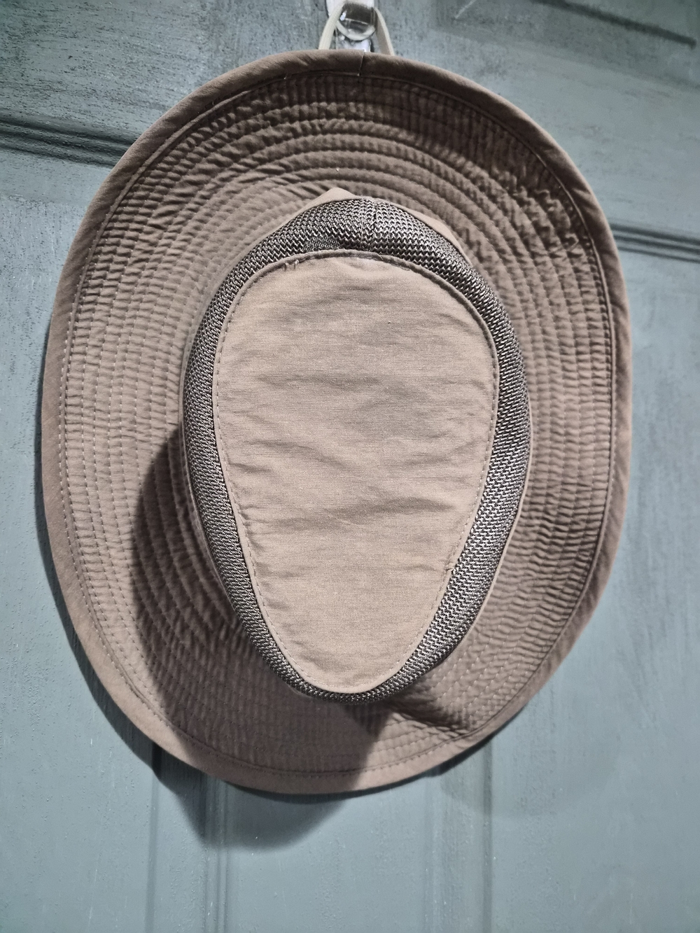 Men's Khaki Hat with Mesh Trim